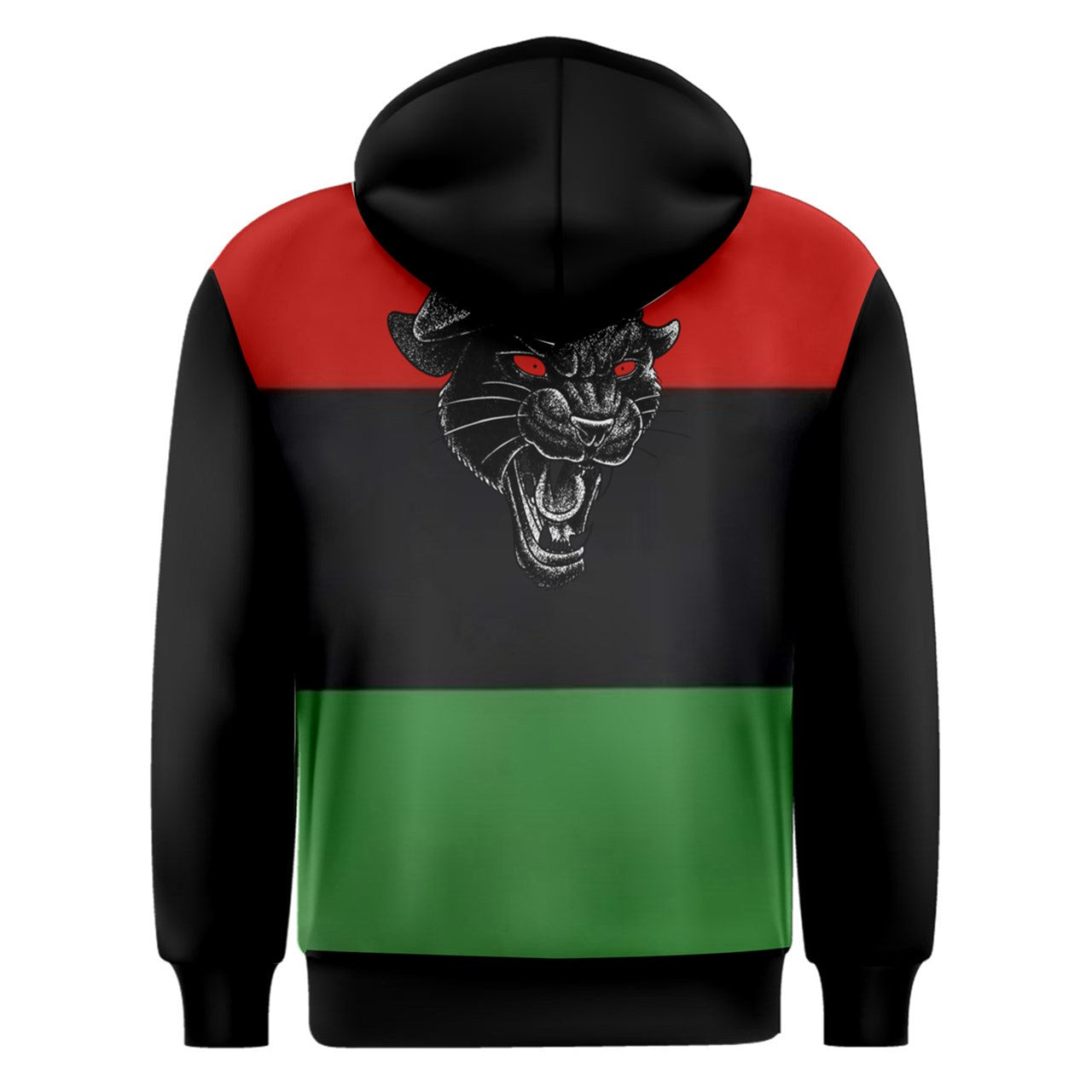 Black Panther Party Red Black & Green Overhead Hoodie