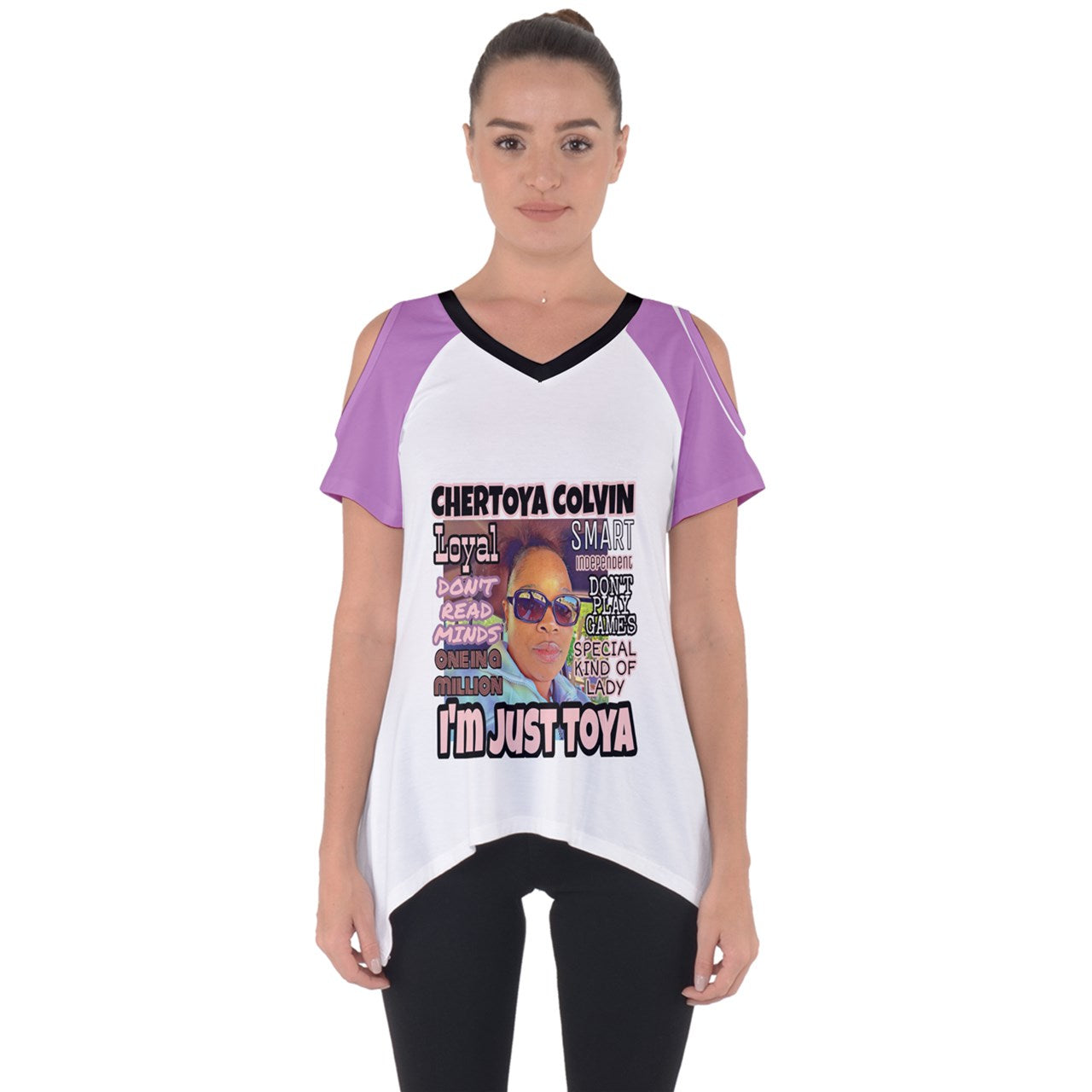 I'm Just Toya Cut Out Side Drop Tee (Custom Item contact DtheRebel to make yours)