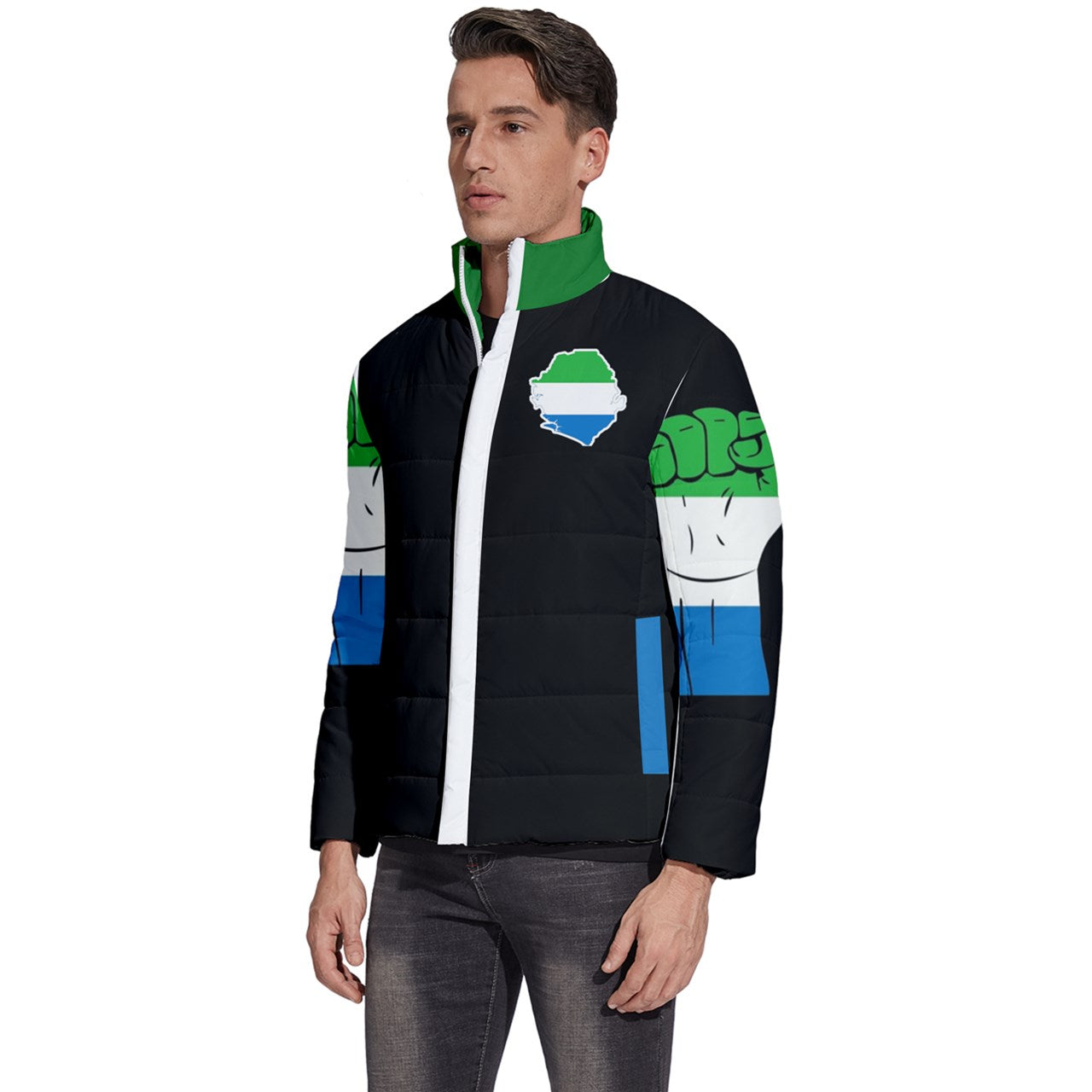 Custom DtheRebel Serria Leone Men's Puffer Bubble Jacket Coat