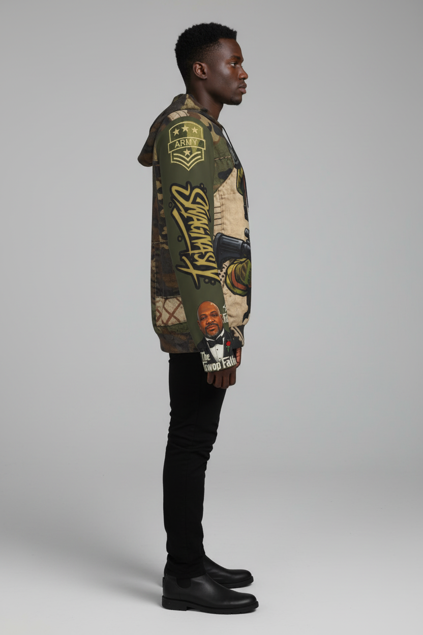 Camo Green Military Brat SwagNasty Pullover Hoodie | Be Your Own Brand