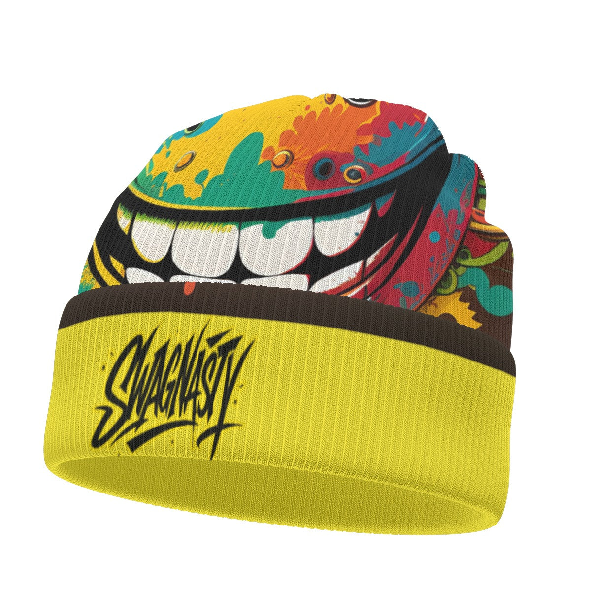 SwagNasty Smiley Face Yellow Knitted Hat