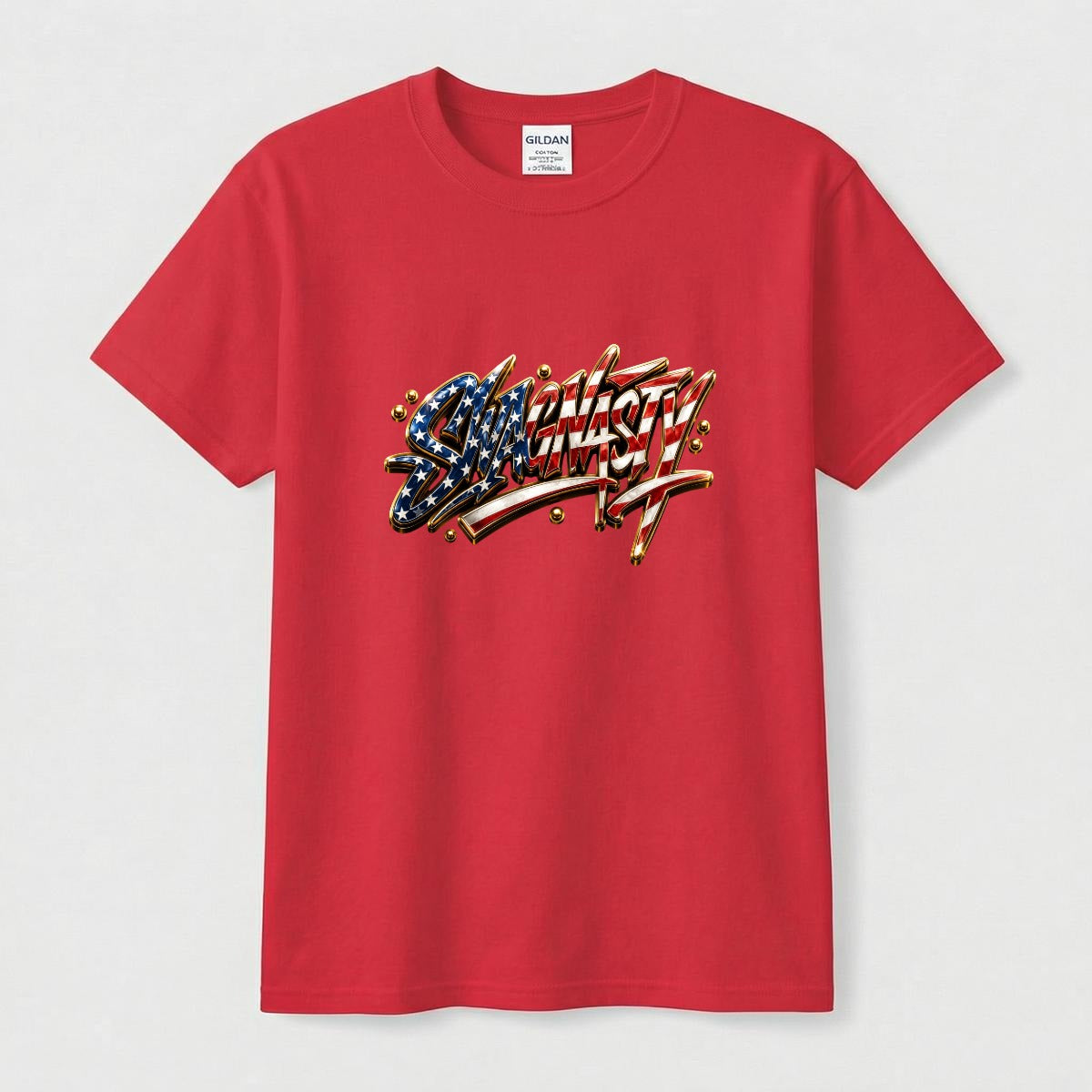 SwagNasty Red White And Blue Flag |Gildan 5000 DTF