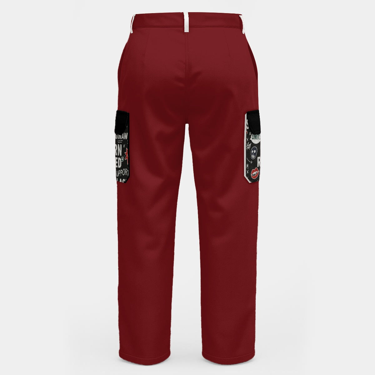 Burgandy And Black Swagnasty Cargo Pants