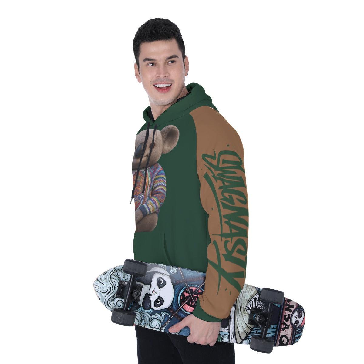 Koala Green And Brown Heavy Fleece Raglan Hoodie