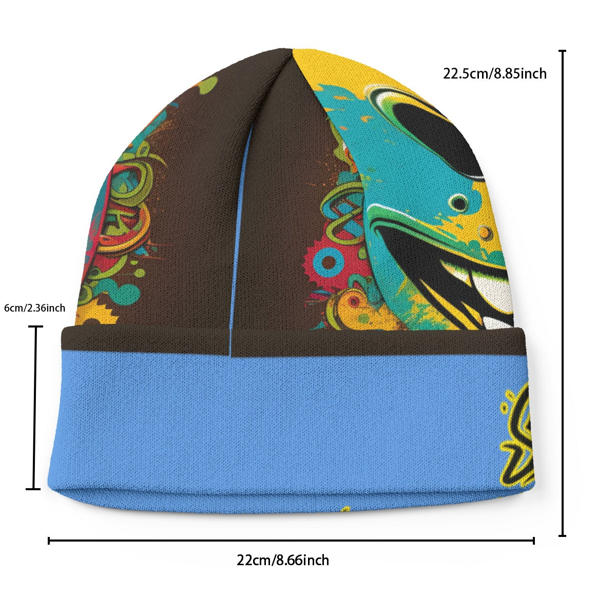 SwagNasty Smiley Face Blue Knitted Hat