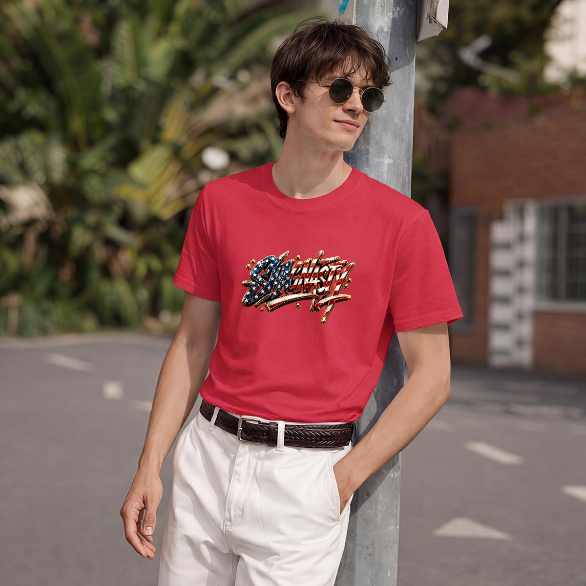 SwagNasty Red White And Blue Flag |Gildan 5000 DTF