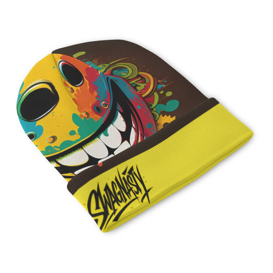 SwagNasty Smiley Face Yellow Knitted Hat