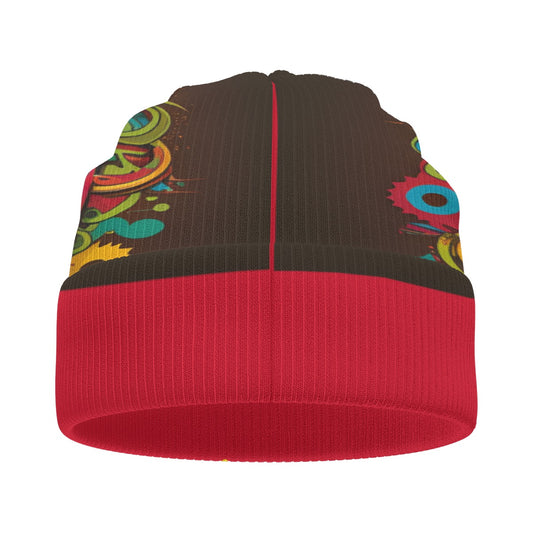 SwagNasty Smiley Face Red Knitted Hat