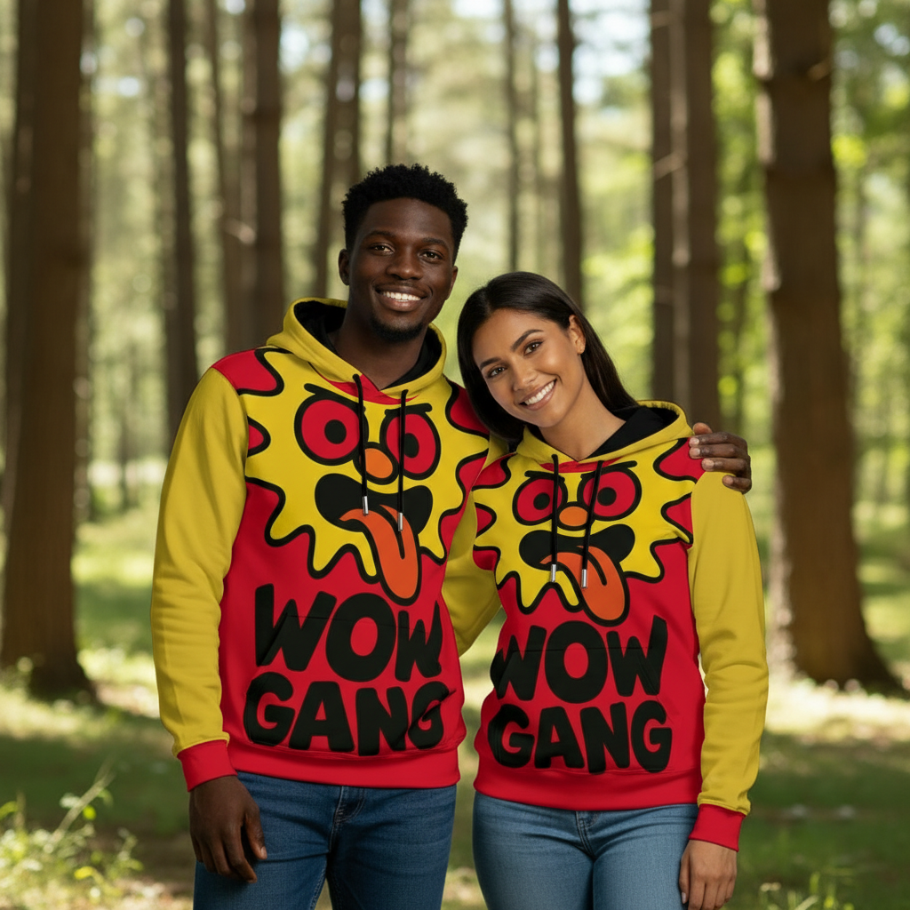 Wow Gang Red And Gold Pullover Hoodie