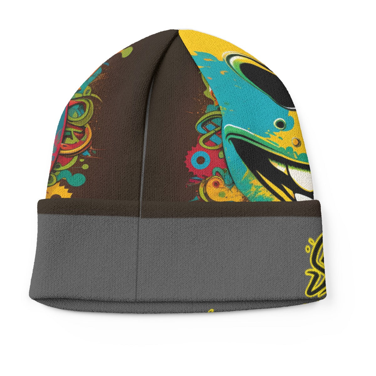 SwagNasty Smiley Face Grey Knitted Hat