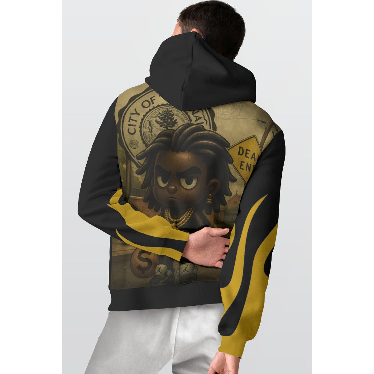 Swagnasty Black And Gold Thicken Pullover