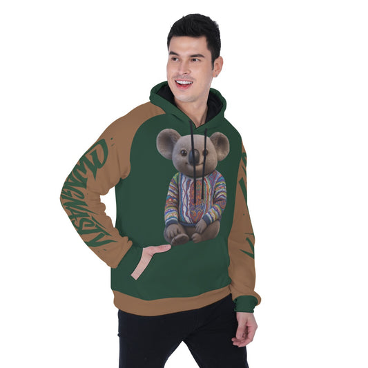 Koala Green And Brown Heavy Fleece Raglan Hoodie